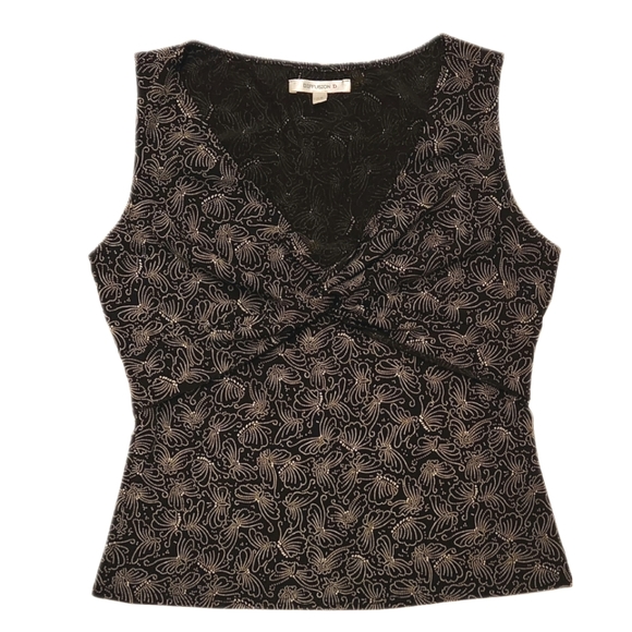Vintage Y2K Diffusion D Sleeveless V-neck Top Size XS| Butterfly Print # 4D0S72 - Picture 1 of 8